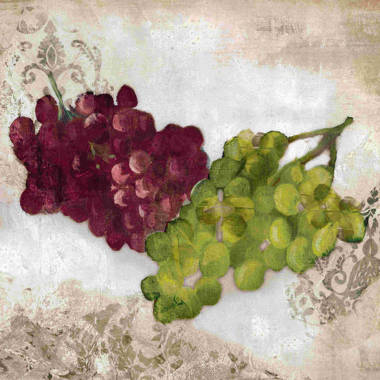 Charlton Home® Rustic Grapes On Canvas Print | Wayfair